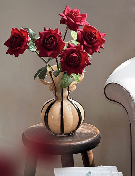 Creative Modern Vases for Living Room, Flower Vases on Table, Modern Glass Flower Vases, Glass Flower Vases, Handmade Glass Bud Vases-Grace Painting Crafts