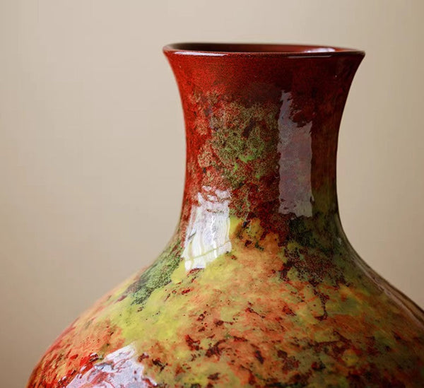 Large Pottery Flower Vases, Handmade Water Holding Flower Vases, Modern Bouquet Flower Vases, Centerpiece on Dining Table, Flower Vase on Table-Grace Painting Crafts