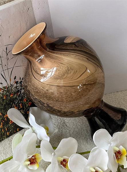Vintage Glass Flower Vases, Water Holding Flower Vases, Handmade Glass Bud Vases, Flower Vases on Table-Grace Painting Crafts