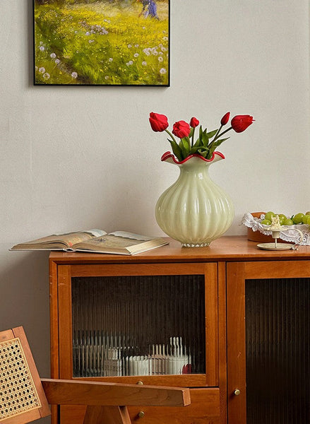 Unique Handmade Vase for Flowers, French Vintage Glass Flower Vases, Glass Bud Vases, Flower Vases on Table-Grace Painting Crafts