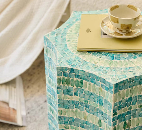 Contemporary Side Table, Contemporary Bedside Table, Bedside Small Side Table, Shell Small Sofa Side Table, Modern Side Table, Small End Table, Portable Casual Side Table, Creative Coffee Table-Grace Painting Crafts