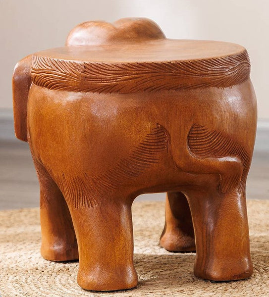 Dining Table Stool, Handmade Solid Wood low Stool, Elephant Wooden Stool, Elephant Sofa Stool, Creative Shoe-changing Stool-Grace Painting Crafts