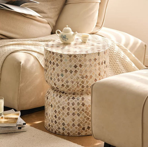 Modern Side Table, Contemporary Bedside Table, Bedside Small Side Table, Elegant Small End Table, Creative Coffee Table, Contemporary Side Table, Portable Casual Side Table, Shell Small Sofa Side Table-Grace Painting Crafts