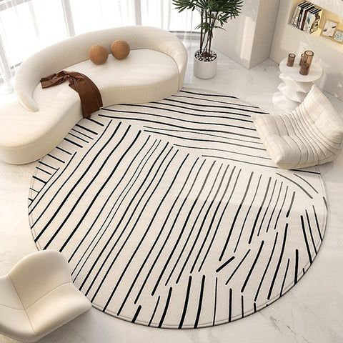 Large Modern Rugs for Living Room, Contemporary Modern Area Rugs for Bedroom, Geometric Round Rugs for Dining Room, Circular Modern Rugs under Chairs-Grace Painting Crafts