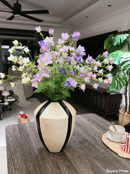 Centerpiece Ceramic Bouquet Vases, Porcelain Vases for Modern Home Decor, Large Contemporary Vases on Dining Table, Handmade Modern Flower Vase-Grace Painting Crafts