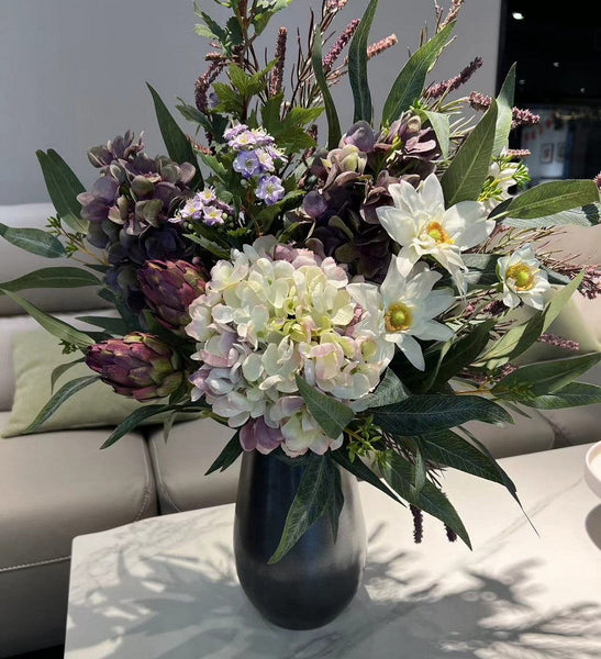 Large Bunch of Flowers Arrangement, Faux Silk Floral Table Centerpiece, Creative Flower Arrangement Ideas for Interior Design, Modern Artificial Floral Arrangement-Grace Painting Crafts
