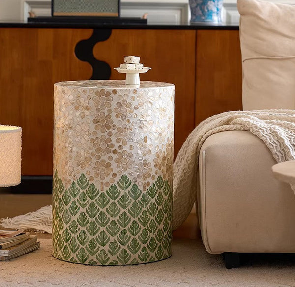 Creative Coffee Table, Contemporary Side Table, Small End Table, Portable Casual Side Table, Shell Small Sofa Side Table, Modern Side Table, Contemporary Bedside Table, Bedside Small Side Table-Grace Painting Crafts