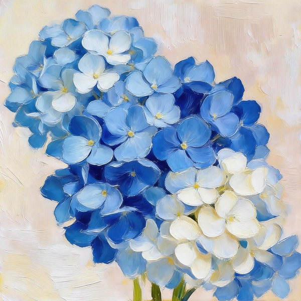 Hydrangeas in Full Bloom, Still Life Painting, Small Canvas Wall Art, Hand Painted Canvas Art, Original Flower Paintings, Buy Small Paintings Online-Grace Painting Crafts