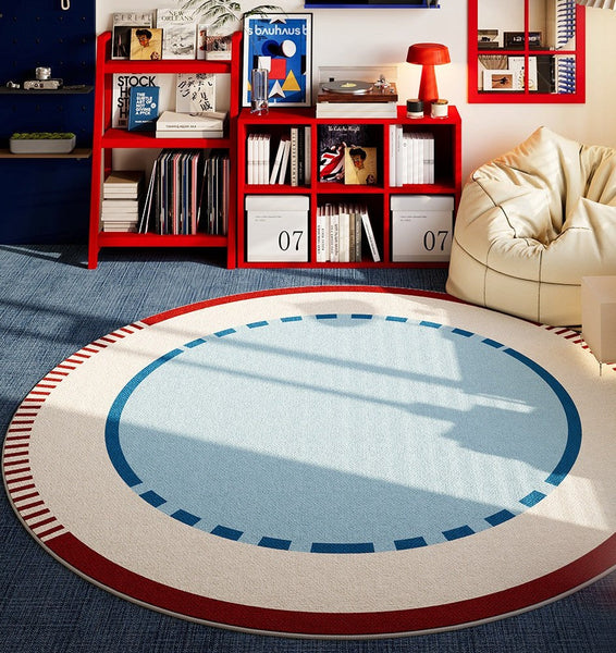 Circular Modern Rugs for Apartment, Modern Rugs for Dining Room, Abstract Contemporary Round Rugs for Dining Room, Geometric Modern Rug Ideas for Living Room