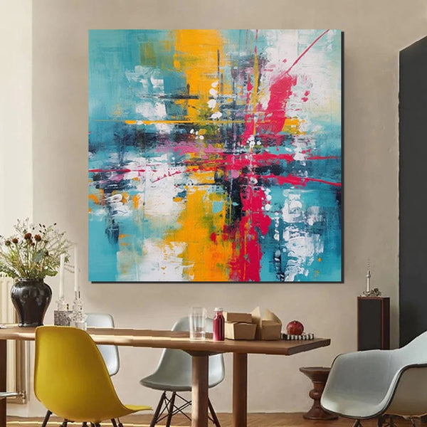 Acrylic Painting for Dining Room, Modern Contemporary Abstract Artwork, Palette Knife Painting, Heavy Texutre Wall Art, Extra Large Wall Art Painting-Grace Painting Crafts