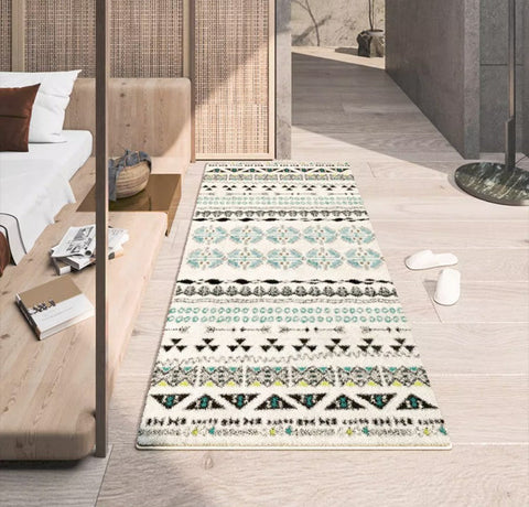 Hallway Runner Rugs, Contemporary Runner Rugs Next to Bed, Modern Runner Rugs for Entryway, Geometric Modern Rugs for Dining Room-Grace Painting Crafts