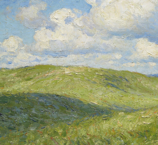 Small Wall Paintings, Grassland Under a Blue and White Sky, Landscape Canvas Paintings, On Canvas Small Paintings, Hand Painted Canvas Art, Original Artwork Landscape Paintings-Grace Painting Crafts