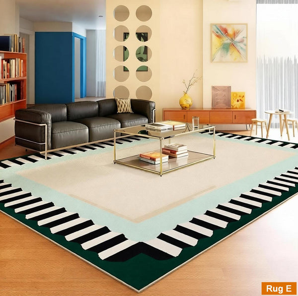 Living Room Contemporary Modern Rugs, Geometric Modern Rugs, Modern Carpets under Coffee Table, Colorful Modern Rugs for Bedroom-Grace Painting Crafts