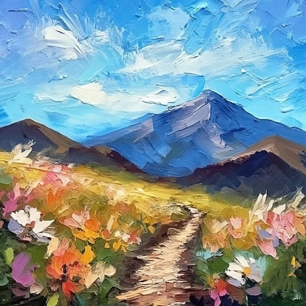 Mountain Landscape Painting, Original Small Landscape Paintings, Heavy Texture Canvas Art, Small Canvas Paintings, Easy Landscape Painting Ideas, Simple Small Canvas Paintings-Grace Painting Crafts