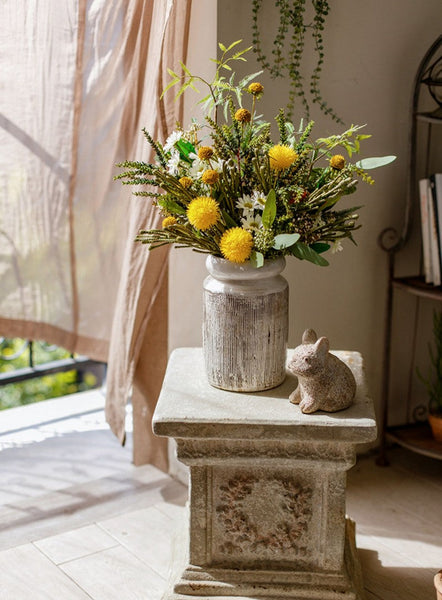 Beautiful Modern Artificial Flowers for Dining Room Table, Dandelion, Wheat Branch, Eucalyptus Globulus, Unique Flower Arrangement for Home Decoration-Grace Painting Crafts