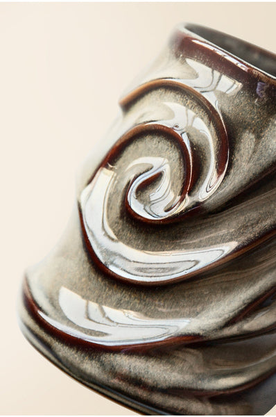 Brown Ceramic Coffee Mug, Stoneware Coffee Mugs, Large Capacity Coffee Cups, Large Handmade Pottery Coffee Mug