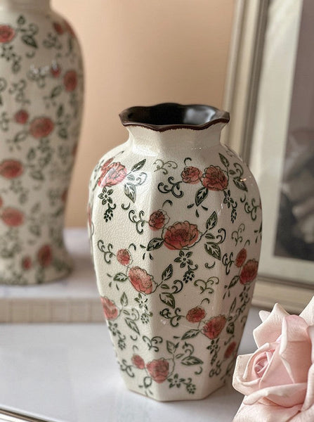 Ceramic Bouquet Vases, Tall Flower Vases on Table, Rustic Porcelain Flower Vases, Handmade Water Holding Flower Vases-Grace Painting Crafts