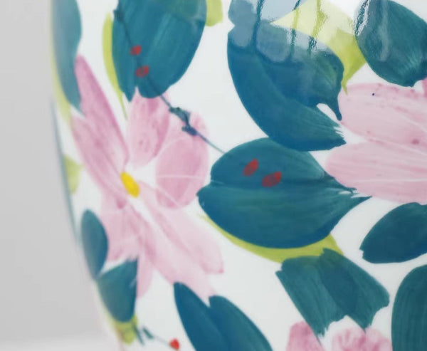 Unique Handmade Modern Flower Vase, Large Porcelain Vases for Modern Home Decor, Centerpiece Ceramic Bouquet Vases, Contemporary Vases on Dining Table-Grace Painting Crafts
