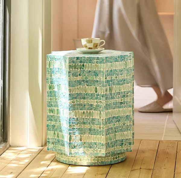 Contemporary Side Table, Contemporary Bedside Table, Bedside Small Side Table, Shell Small Sofa Side Table, Modern Side Table, Small End Table, Portable Casual Side Table, Creative Coffee Table-Grace Painting Crafts