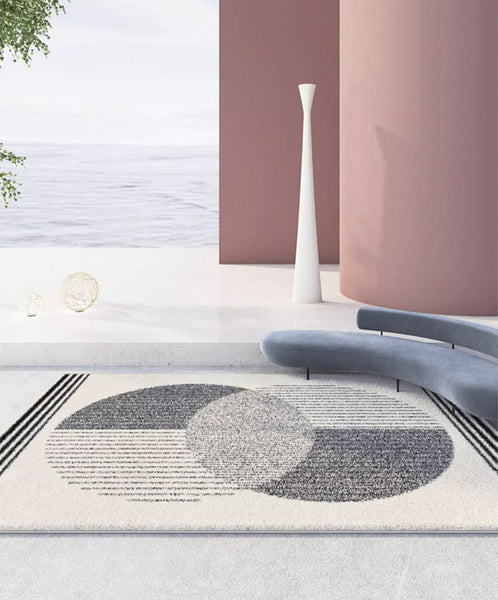 Modern Area Rugs for Dining Room, Geometric Modern Rugs for Bedroom, Modern Area Rugs under Coffee Table, Abstract Contemporary Area Rugs-Grace Painting Crafts