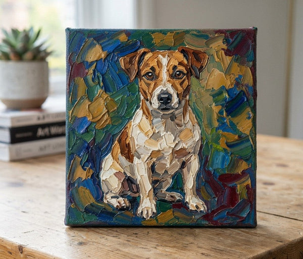 Original Acrylic Paintings, Abstract Golden Retriever Dog Portrait, Abstract Pet Portrait Painting, Hand Painted Canvas Art, Impasto Artwork, Heavy Texture Painting, Small Art on Canvas-Grace Painting Crafts
