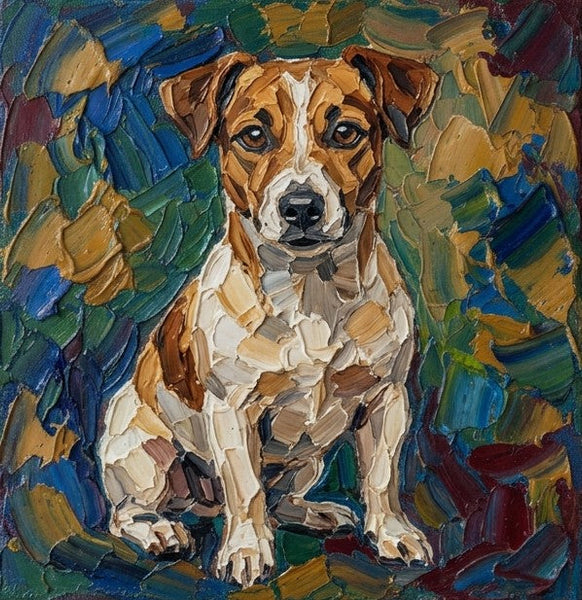 Original Acrylic Paintings, Abstract Golden Retriever Dog Portrait, Abstract Pet Portrait Painting, Hand Painted Canvas Art, Impasto Artwork, Heavy Texture Painting, Small Art on Canvas-Grace Painting Crafts