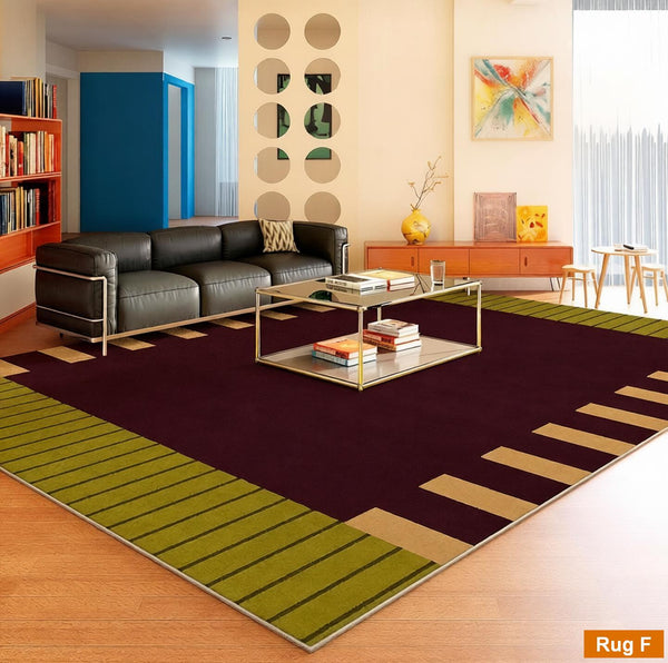 Colorful Modern Rugs for Bedroom, Contemporary Modern Rugs for Living Room, Geometric Modern Rugs, Modern Carpets under Coffee Table-Grace Painting Crafts