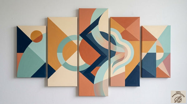 Geometric Modern Art, Colorful Abstract Paintings, Hand Painted Acrylic Art, Contemporary Canvas Paintings