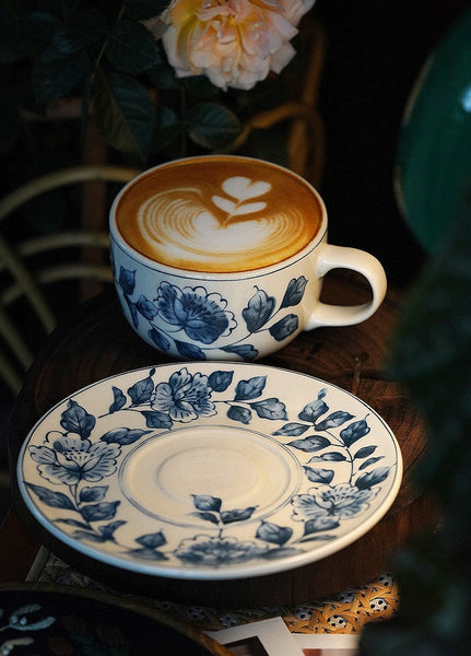Traditional Tea Cup Set, Porcelain Tea Cups, Floral Tea Cup Set, Classic British Tea Cups, Elegant Tea Cup With Saucer, Ceramic Tea Cup with Saucer, Tea Cup Set, Vintage Tea Cup Set, Modern Ceramic Cups-Grace Painting Crafts