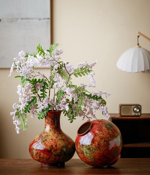 Large Pottery Flower Vases, Handmade Water Holding Flower Vases, Modern Bouquet Flower Vases, Centerpiece on Dining Table, Flower Vase on Table-Grace Painting Crafts