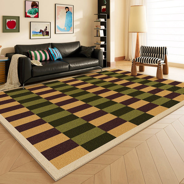 Mid Century Modern Rugs, Colorful Modern Rugs for Bedroom, Modern Living Room Rug Ideas, Geometric Contemporary Area Rugs-Grace Painting Crafts