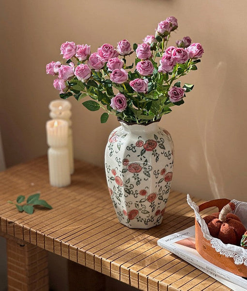 Ceramic Bouquet Vases, Tall Flower Vases on Table, Rustic Porcelain Flower Vases, Handmade Water Holding Flower Vases-Grace Painting Crafts