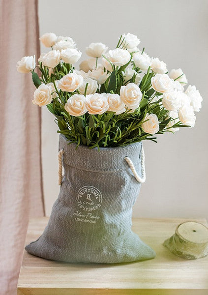 Flower Arrangement Ideas for Living Room, White Camellia Flowers, Modern Artificial Flowers for Home Decoration, Simple Artificial Floral for Bedroom-Grace Painting Crafts