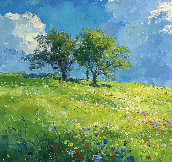 Clouds Over Verdant Hills, On Canvas Small Paintings, Hand Painted Canvas Art, Original Wall Art Paintings, Original Artwork Small Paintings, Small Landscape Paintings-Grace Painting Crafts