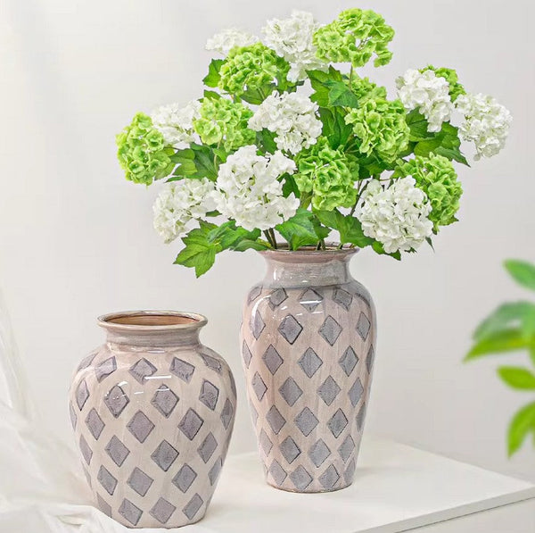Contemporary Vases for Modern Home Decor, Porcelain Flower Vases, Flower Vases on Table, Ceramic Bouquet Vases, Dining Table Centerpiece-Grace Painting Crafts