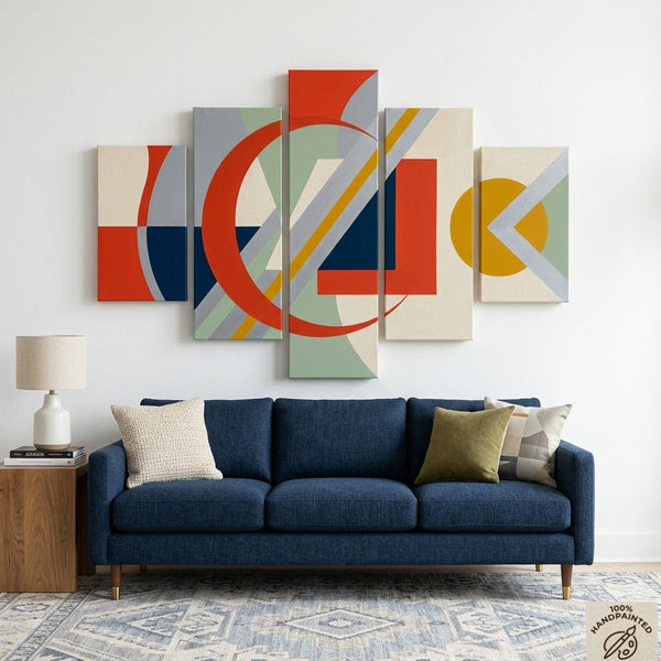 Colorful Abstract Paintings, Geometric Modern Art, Hand Painted Acrylic Art, Contemporary Canvas Paintings