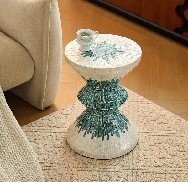 Bedside Small Side Table, Modern Side Table, Shell Small Sofa Side Table, Contemporary Bedside Table, Small End Table, Portable Casual Side Table, Creative Coffee Table, Contemporary Side Table-Grace Painting Crafts