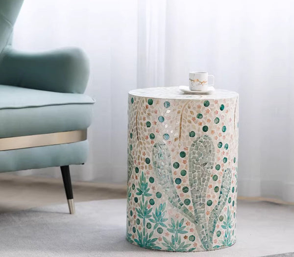 Unique Small End Table, Portable Casual Side Table, Creative Coffee Table, Contemporary Small Sofa Side Table, Shell Small Side Table-Grace Painting Crafts
