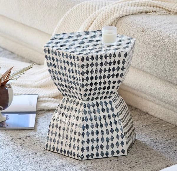 Contemporary Bedside Table, Small End Table, Modern Side Table, Bedside Small Side Table, Shell Small Sofa Side Table, Portable Casual Side Table, Creative Coffee Table, Contemporary Side Table-Grace Painting Crafts