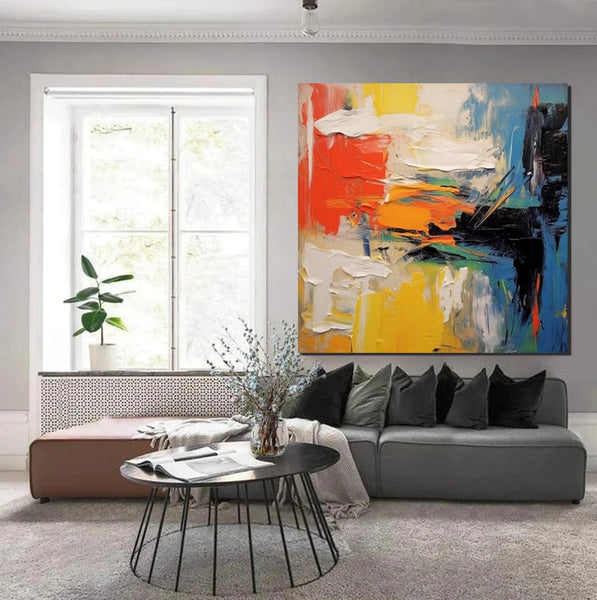 Extra Large Wall Art Paintings, Acrylic Painting for Dining Room, Modern Contemporary Abstract Artwork, Palette Knife Painting, Heavy Texutre Wall Art-Grace Painting Crafts