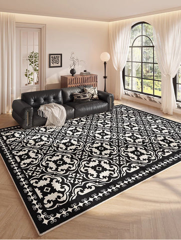 Modern Rugs under Dining Room Table, Modern Carpets for Bedroom, Large Modern Rugs for Living Room, French Style Modern Rugs Next to Bed-Grace Painting Crafts