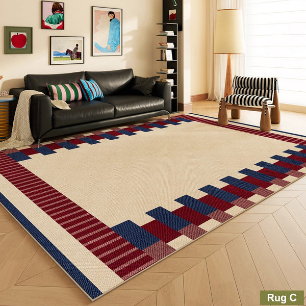 Colorful Absract Rugs for Living Room, Colorful Geometric Rugs for Dining Room, Mid Century Modern Rugs, Contemporary Modern Rugs for Bedroom-Grace Painting Crafts