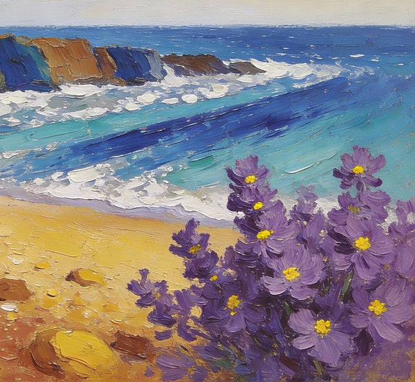 Small Wall Paintings, Seashore Beach Painting, Simple Painting Ideas, Landscape Canvas Paintings, On Canvas Small Paintings, Impasto Wall Art Paintings-Grace Painting Crafts