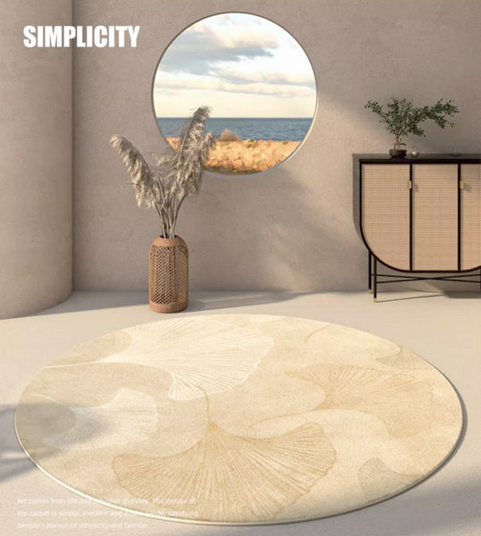 Entryway Round Rugs, Circular Modern Rugs under Coffee Table, Modern Round Rugs for Dining Room, Abstract Contemporary Round Rugs under Sofa-Grace Painting Crafts