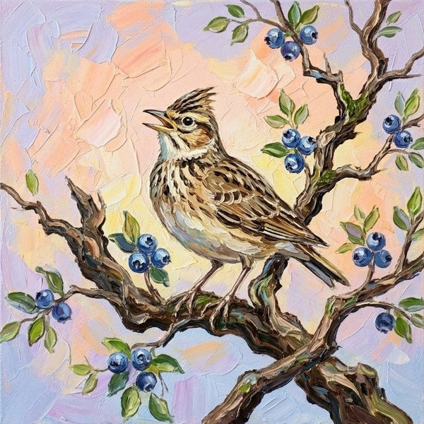 Hand Painted Canvas Art, Abstract Lark Bird Painting, Original Acrylic Paintings, Small Art on Canvas, Impasto Artwork, Heavy Texture Painting, Ready to Hang-Grace Painting Crafts