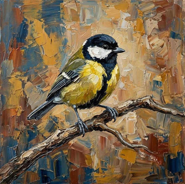 Chickadee Bird Painting, Heavy Texture Painting, Ready to Hang Painting, Impasto Artwork, Original Acrylic Paintings, Hand Painted Canvas Art, Small Art on Canvas-Grace Painting Crafts