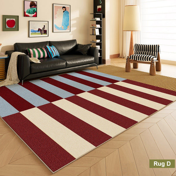 Minimalist Modern Rugs for Bedroom, Colorful Absract Rugs for Living Room, Mid Century Modern Rugs, Colorful Geometric Rugs for Dining Room-Grace Painting Crafts