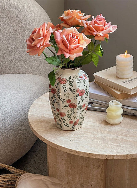 Ceramic Bouquet Vases, Tall Flower Vases on Table, Rustic Porcelain Flower Vases, Handmade Water Holding Flower Vases-Grace Painting Crafts