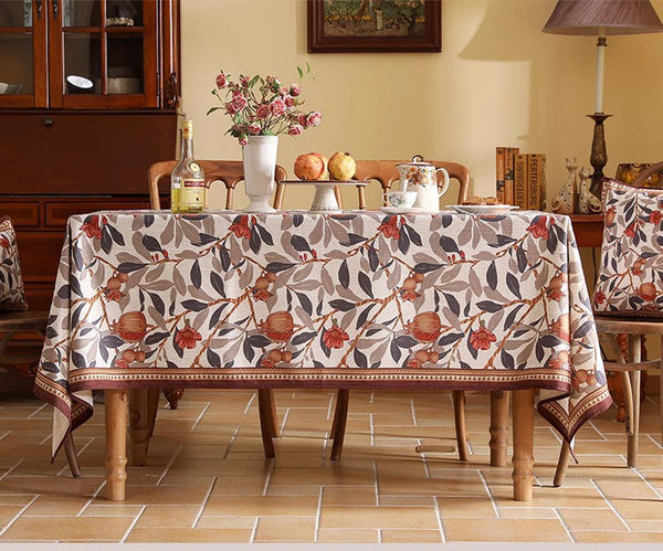 Hawthorn Tablecloth for Round Table, Modern Kitchen Table Cover, Linen Table Cover for Dining Room Table, Simple Modern Rectangle Tablecloth Ideas for Oval Table-Grace Painting Crafts