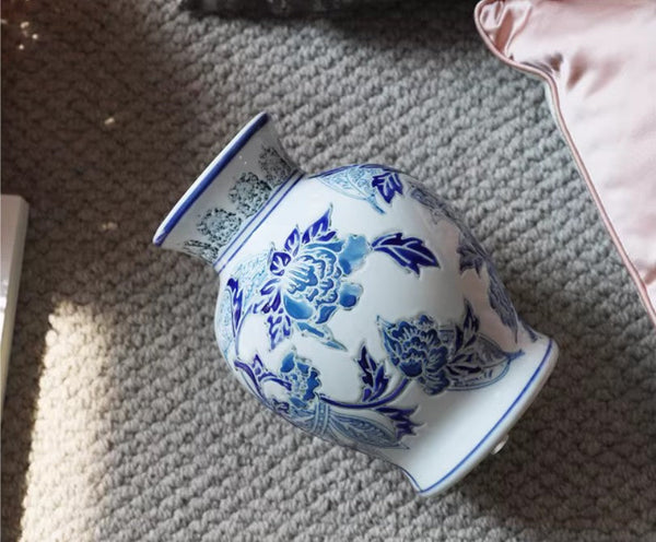 Handmade Flower Vase, Vintage Flower Vases on Dining Table, Porcelain Flower Vases, Centerpiece Ceramic Bouquet Vases-Grace Painting Crafts